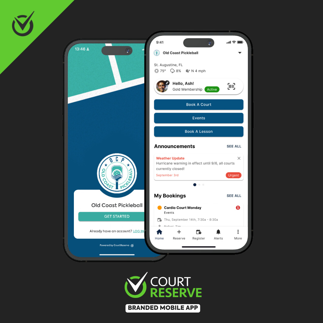 Visual example of CourtReserve's Branded Mobile App feature.