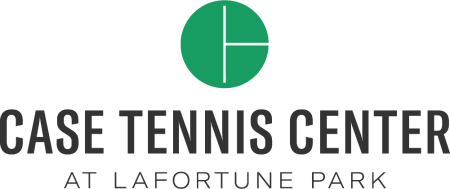 Case Tennis Center at LaFortune Park logo with a green circle and black text.