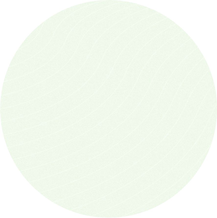 Green circle with wavy white lines and speckled texture.