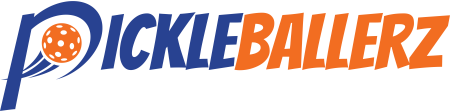 Logo: "Pickleballerz" in blue/orange, with a stylized pickleball in the "P".