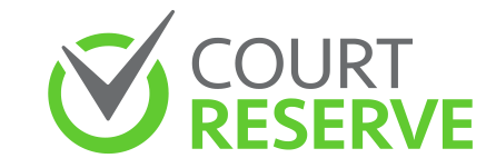 Court Reserve logo with a grey checkmark inside a green circle.