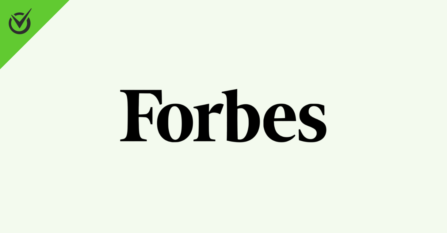 "Forbes" text logo with a green checkmark symbol in the corner.