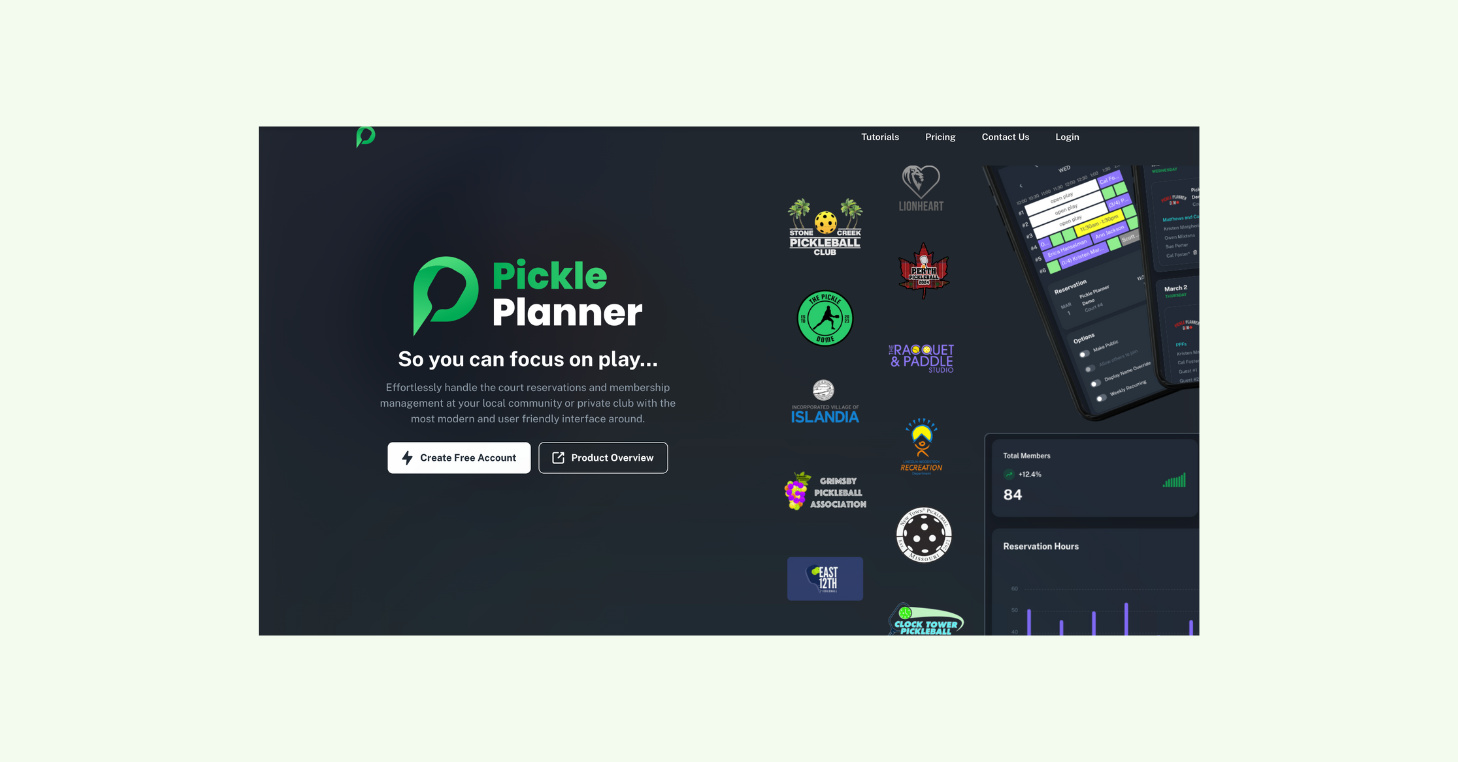 Image of PicklePlanner website