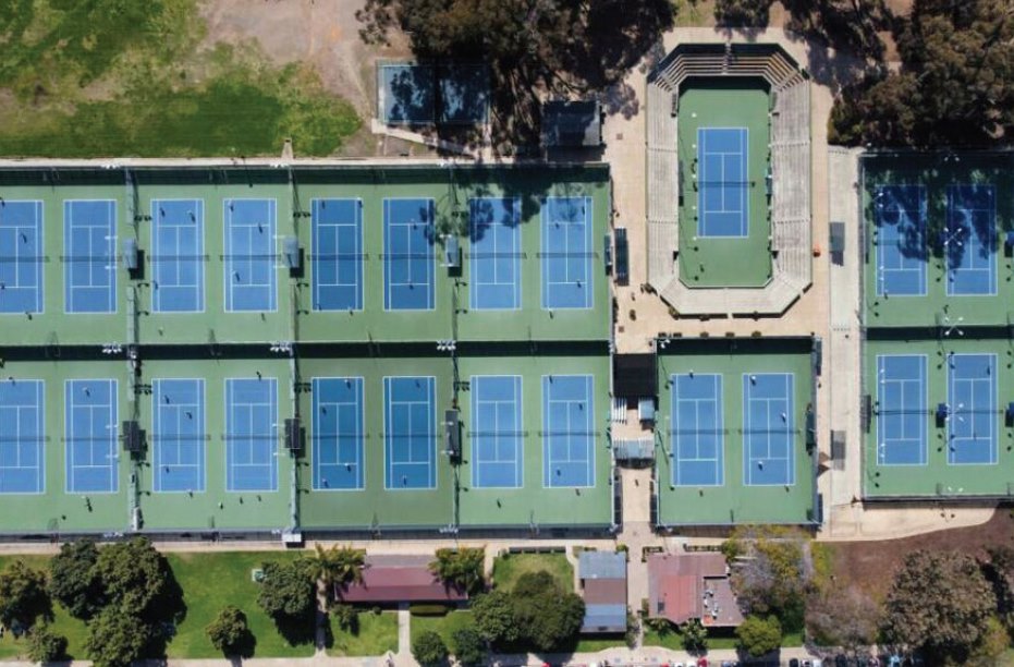 aerial shot of courts at Balboa Tennis Club