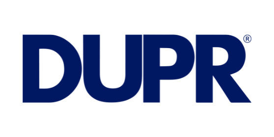 DUPR logo in dark blue letters