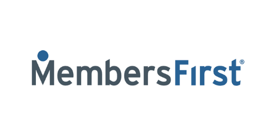 MembersFirst logo with blue and gray text
